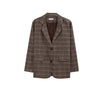 Korean minority temperament leisure loose Plaid suit medium and long small suit coat women's wear