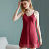 Ladies High-End Ice Silk Suspender Skirt Lace Women's Dress Sexy Simulation Silk Soft And Comfortable Nightdress