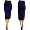 Ladies Office Stretch Bodycon Midi Skirt Women Pencil Skirt Female High Waist Mid-Calf Skirt Slim Puls Size XL