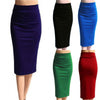 Ladies Office Stretch Bodycon Midi Skirt Women Pencil Skirt Female High Waist Mid-Calf Skirt Slim Puls Size XL
