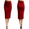 Ladies Office Stretch Bodycon Midi Skirt Women Pencil Skirt Female High Waist Mid-Calf Skirt Slim Puls Size XL