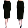 Ladies Office Stretch Bodycon Midi Skirt Women Pencil Skirt Female High Waist Mid-Calf Skirt Slim Puls Size XL