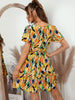 Ladies Sexy Short Floral Print Women Summer Dress Casual Ruffles Party Beach Mini Women Dress Sundress Female Robe Vestidos