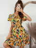 Ladies Sexy Short Floral Print Women Summer Dress Casual Ruffles Party Beach Mini Women Dress Sundress Female Robe Vestidos