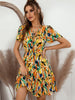 Ladies Sexy Short Floral Print Women Summer Dress Casual Ruffles Party Beach Mini Women Dress Sundress Female Robe Vestidos