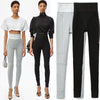 Letter Jacquard Webbing Tight-fitting High-waist Trousers A Wang Women's Leggings King Pencil Pants Yoga Sports Trousers