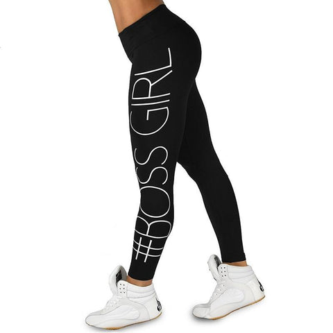 New Letter Printed Sporting Workout Leggings Solid Skinny Pants Women Fitness Leggings High Elastic Sexy Female Quick Dry Pants