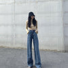 Light Blue Jeans For Women Washed Retro High Waist Straight Long Loose Wide Leg Jeans Women trousers streetwear pants