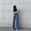 Light Blue Jeans For Women Washed Retro High Waist Straight Long Loose Wide Leg Jeans Women trousers streetwear pants