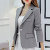 New Long-sleeved Slim Women Blazers And Jackets Small Women Suit Korean Version (Gray/Blue/Wine Red/Navy blue) Ladies Blazer