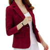 New Long-sleeved Slim Women Blazers And Jackets Small Women Suit Korean Version (Gray/Blue/Wine Red/Navy blue) Ladies Blazer