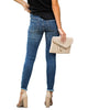 Mid Waist Skinny Jeans Women Vintage Distressed Denim Pants Holes Destroyed Pencil Pants Casual Trousers summer Ripped Jeans