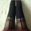 New New Sexy Women Soft Black Mock Bow Suspender Tattoo Leggings Hosiery #00098