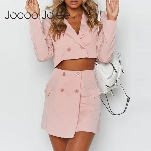 Office Suits for Women Spring Autumn Suit Jacket and Skirt Pink Blazer Suit Skirt and Elegant Jacket Korean Streetwear 2022
