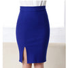 Pencil Women Skirts Work Office Slim Elegant Front Split Midi Skirt High Waist Bodycon OL Skirts Black Grey Red Blue