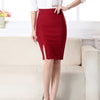 Pencil Women Skirts Work Office Slim Elegant Front Split Midi Skirt High Waist Bodycon OL Skirts Black Grey Red Blue