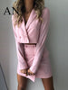 Pink Temperament Slim Navel-exposed Suit Skirt Professional Office Suit Two-pieceDress Ladies 2 Piece Skirt Suit Skirt Suits