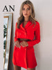 Pink Temperament Slim Navel-exposed Suit Skirt Professional Office Suit Two-pieceDress Ladies 2 Piece Skirt Suit Skirt Suits