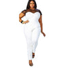 New Plus Size 4XL Sexy Lace Patchwork Jumpsuits For Women 2022 Solid Office Rompers Womens Jumpsuit Casual Femme Party Bodysuit