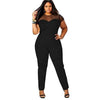 New Plus Size 4XL Sexy Lace Patchwork Jumpsuits For Women 2022 Solid Office Rompers Womens Jumpsuit Casual Femme Party Bodysuit
