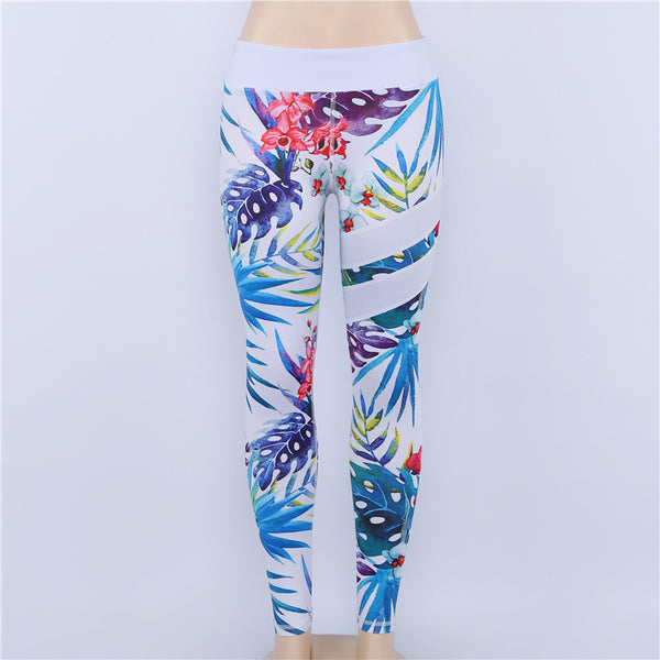 New Print High Waist Leggings Women Fitness Workout Elastic Leggings Push Up Quick Dry Sporting Casual Pants Ladies Trousers