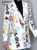 Printed Casual Blazer Woman Jacket Colorful Blazer Jacket for Women Female Blazer Coats Suit Blazer Women's Blazer Tailoring