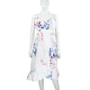 Ruffled Ink Wash Deep V Sling Loose Irregular Printed Maternity Dress