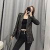 Sequin Buttonless Collarless Blazer 2023 Women Simple Work Clothing Casual Office Blazer Suit Black Indie Streetwear
