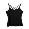 New Sexy Criss Cross Women Tops Spaghetti Strap V Neck Sleeveless Backless Bodycon Tank Top Women Blusas Watermelon Red/Black