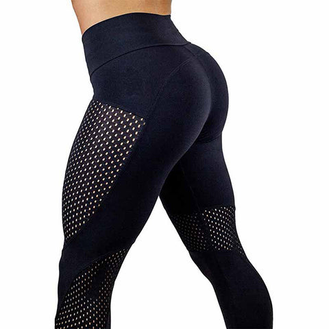 New Sexy Push Up Mesh Leggings For Women Elastic Patchwork Workout Legging Pants Women's Fashion Ladies Fitness Leggings Leggins