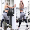 New Sexy Stripe Slim Women Elastic Trousers Bodybuilding Workout Pants Fitness Leggings