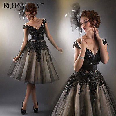 Sexy Women Lace Black Formal Evening Ball Prom Party Dress