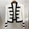 Short Double-breasted Blazers Autumn Winter Black White Splicing Classic Slim Business Women's Blazer Jackets