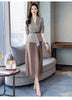 Spring Autumn 2022Retro Plaid Blazer Set Belt Jacket & Pleted Skirt 2 Pieces Skirt Suits Female Office Ladies Blazer Suit
