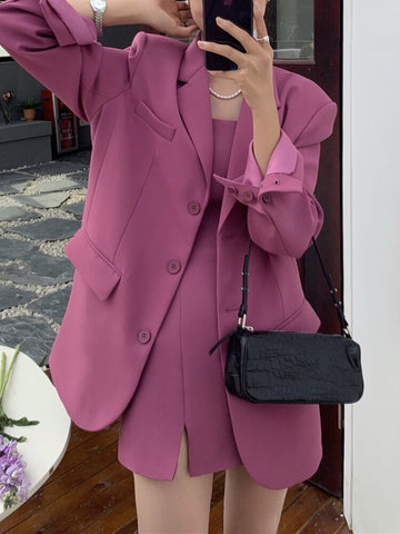 Spring Autumn Loose Women's Blazer Casual Notched Collar Long Sleeve Female Jackets 2023 Ladies Business Suit Coats