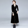 Spring Autumn X-Long Blazers Women Long Sleeve Maxi Dress Tops Female Slim Vintage Velvet Blazers Windbreaker Coat