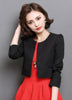 New Spring Fashion Women Casual Blazers O-neck Cardigan Long-sleeve Short Blazers Pure color Slim Big yards Small Suit SJ1048