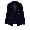 Spring Women Midnight Navy Slim Velvet Blazer Jacket Office Lady Double Breasted Simple Blazers Female Party Clothes
