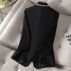 Spring Summer Diamond Suit High End Female Three Quarter Sleeve Jacket Top Casual Blazer Office Women's Clothing 5XL