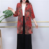 Spring and Summer Silk Satin Suit Jacket Loose Suit Mid-length Suit Women's Cardigan Casual Top Blazer Women