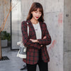 Spring and autumn Women Blazer Jacket Casual Work Suit Coat Office Lady Pockets Slim plaid Blazers Female