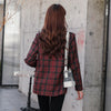 Spring and autumn Women Blazer Jacket Casual Work Suit Coat Office Lady Pockets Slim plaid Blazers Female