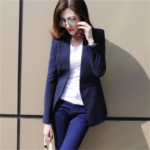 New Spring fashion High end Blazer Women Slim Long Sleeve ladies Blazers feminino  Formal Work Small Suit jacket Women