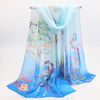 Spring/summer Women Floral Printing Beach Silk Scarf Shawls Female Long Wraps Beach Sunscreen Chiffon Hijab