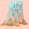 Spring/summer Women Floral Printing Beach Silk Scarf Shawls Female Long Wraps Beach Sunscreen Chiffon Hijab