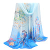 Spring/summer Women Floral Printing Beach Silk Scarf Shawls Female Long Wraps Beach Sunscreen Chiffon Hijab