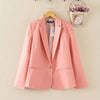 New Street Fasion Women Candy Color Blazer Jackets Coat Slim Fit Casaco Blazer Casual Coats Single Button Lapel  Blazers YF172