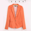 New Street Fasion Women Candy Color Blazer Jackets Coat Slim Fit Casaco Blazer Casual Coats Single Button Lapel  Blazers YF172