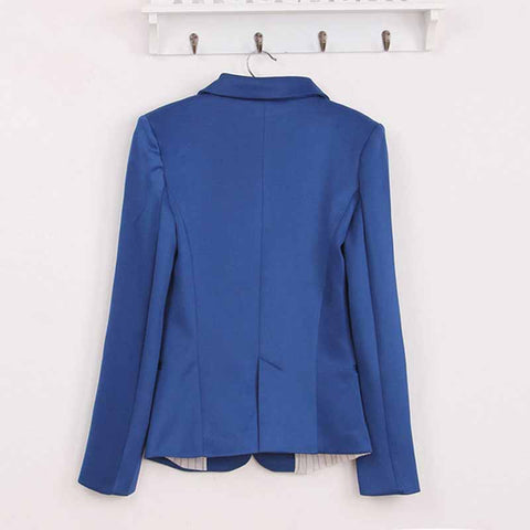 New Street Fasion Women Candy Color Blazer Jackets Coat Slim Fit Casaco Blazer Casual Coats Single Button Lapel  Blazers YF172