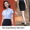 Style 2022 Formal Professional Women Business Suits with Skirt and Blouse Shirt Summer  Fabric OL Styles Blouses
